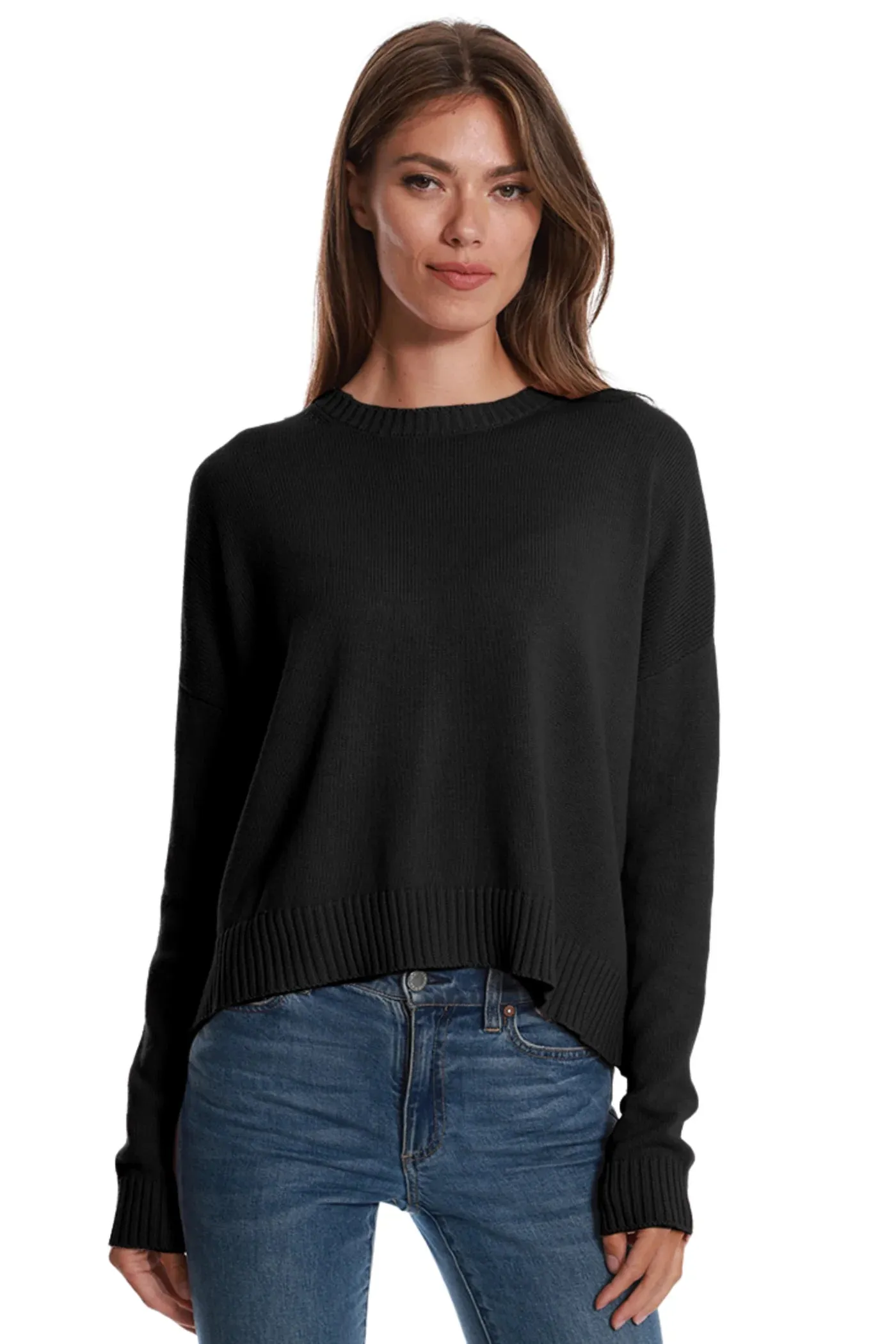 Minnie Rose Boxy Crew Neck Top