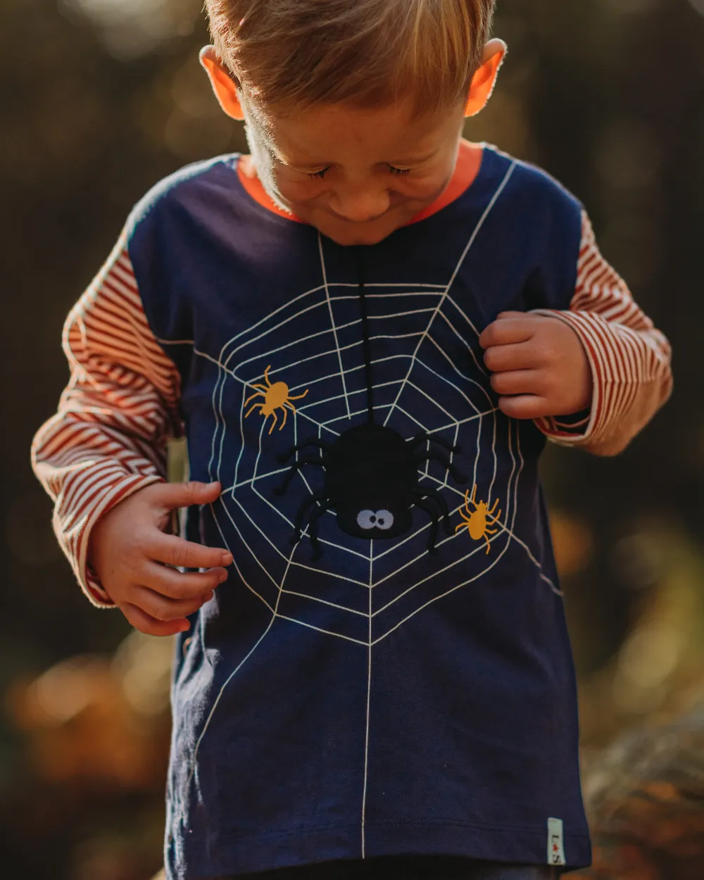 Navy Spider Applique Top