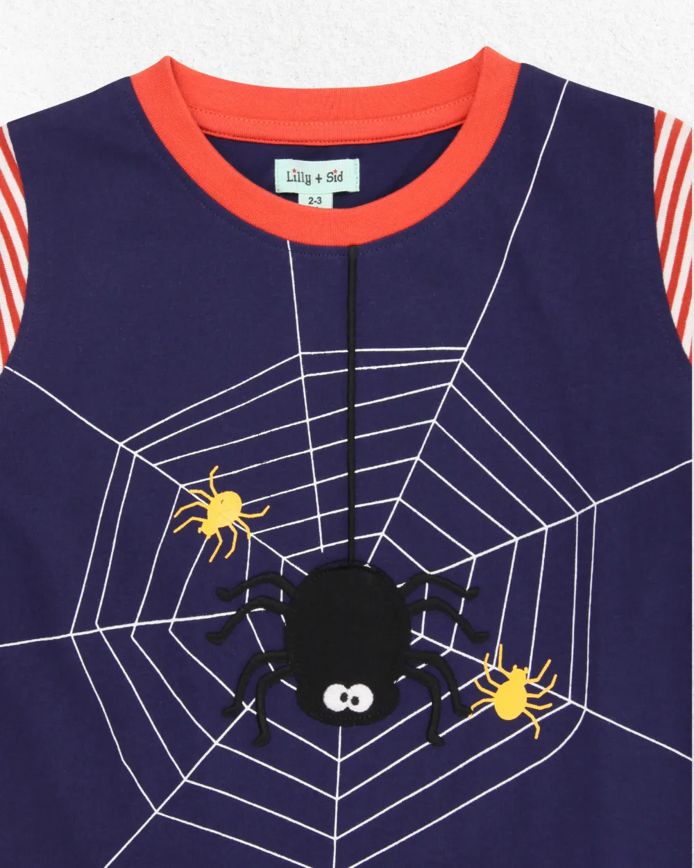 Navy Spider Applique Top