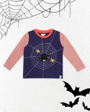 Navy Spider Applique Top
