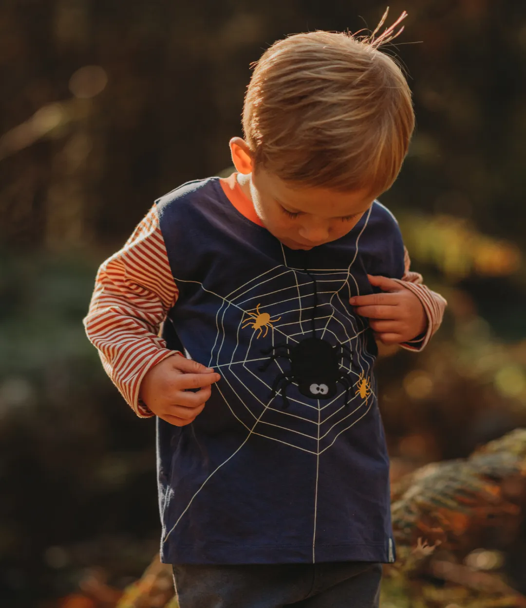 Navy Spider Applique Top