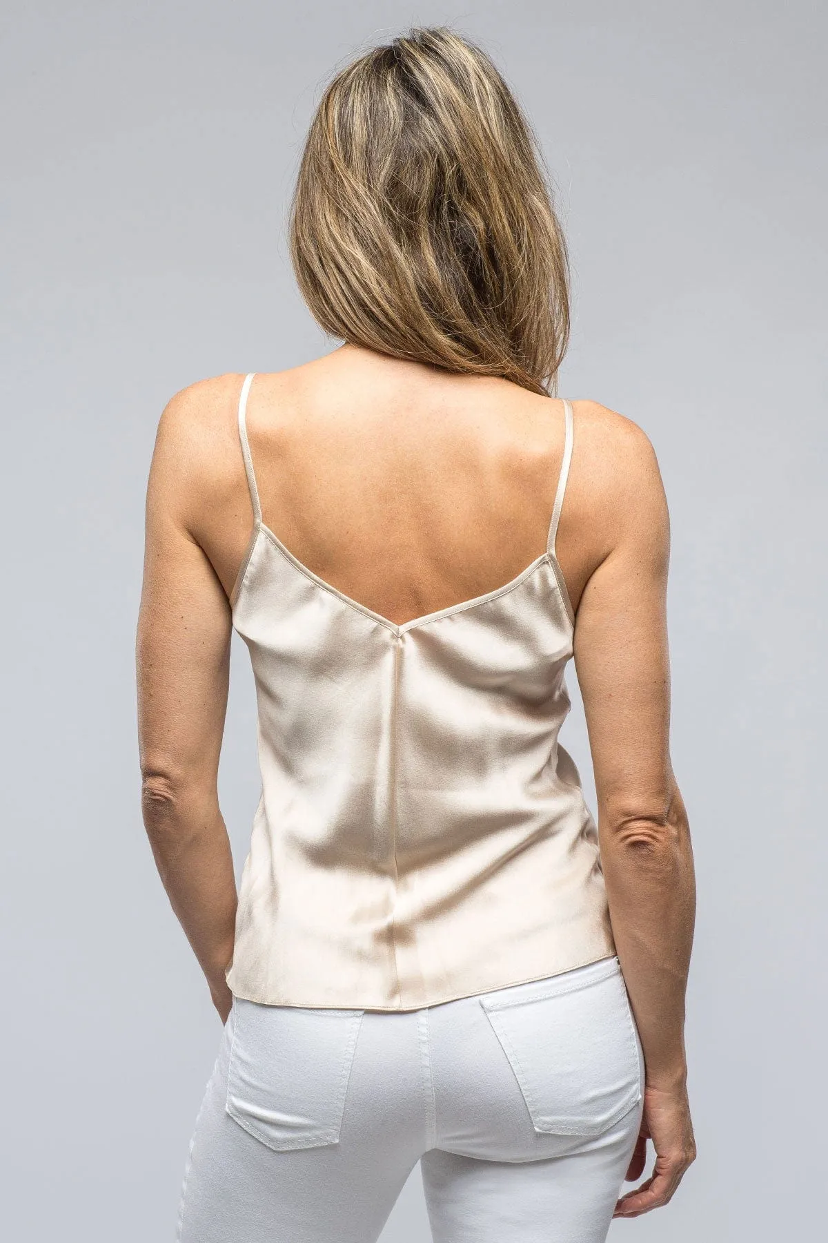 Ninita V-Neck Silk Cami In Bone