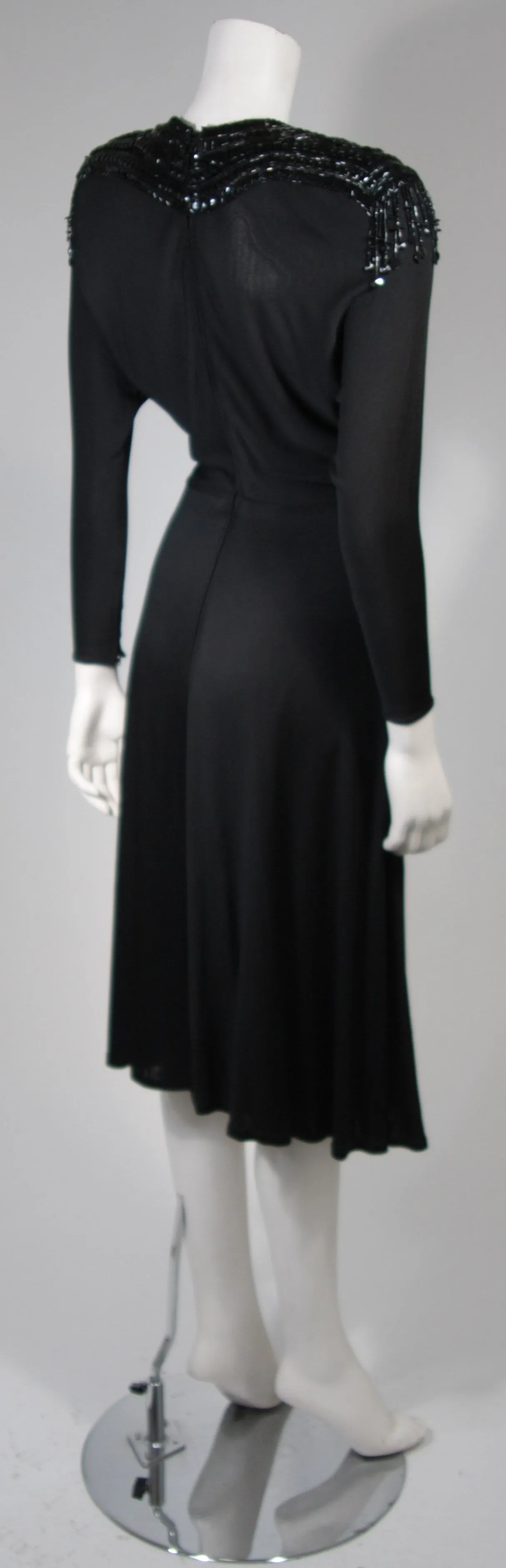 NOLAN MILLER Black Jersey Cocktail Dress Size Small