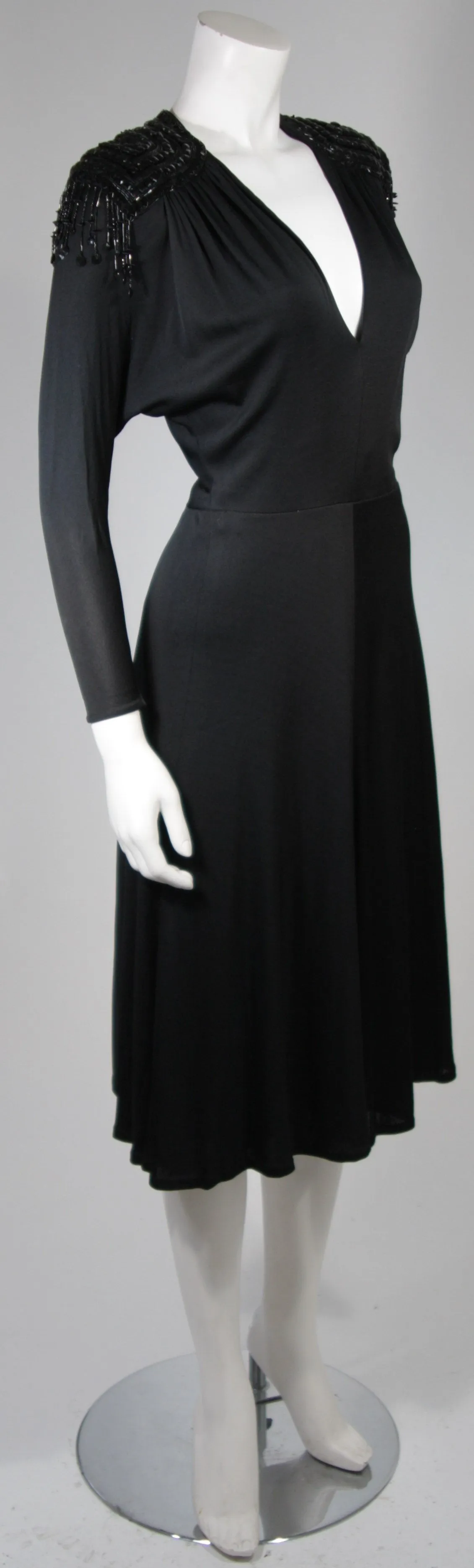NOLAN MILLER Black Jersey Cocktail Dress Size Small