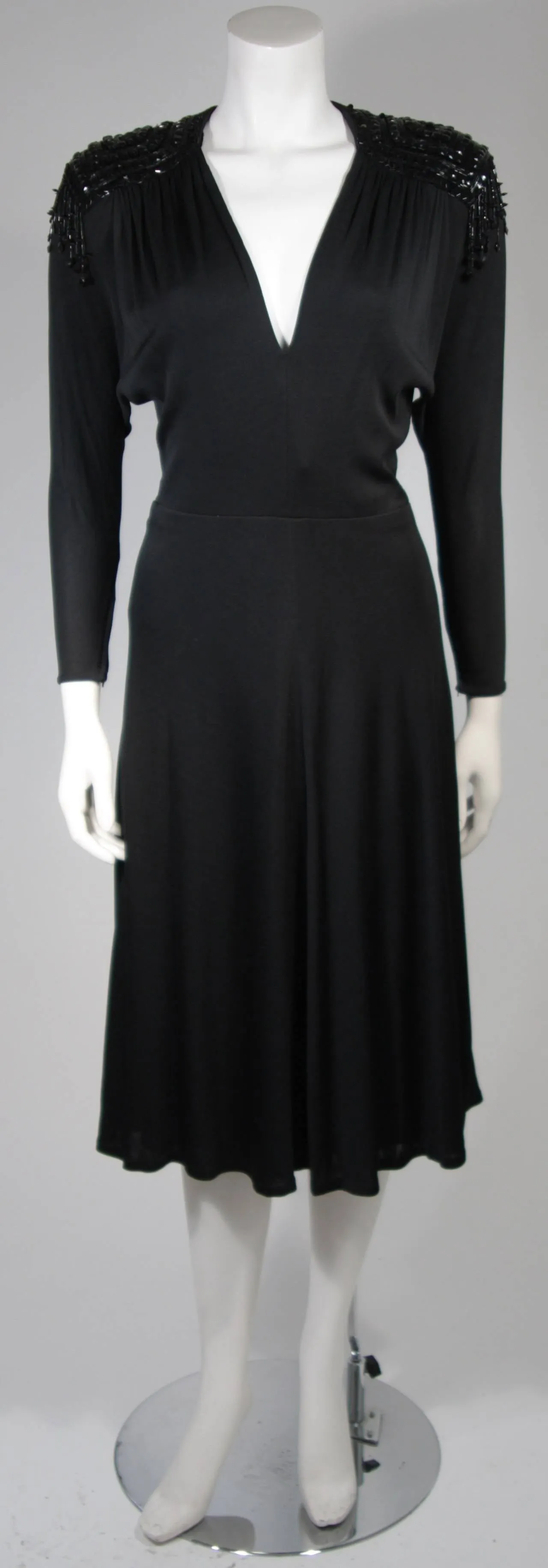 NOLAN MILLER Black Jersey Cocktail Dress Size Small