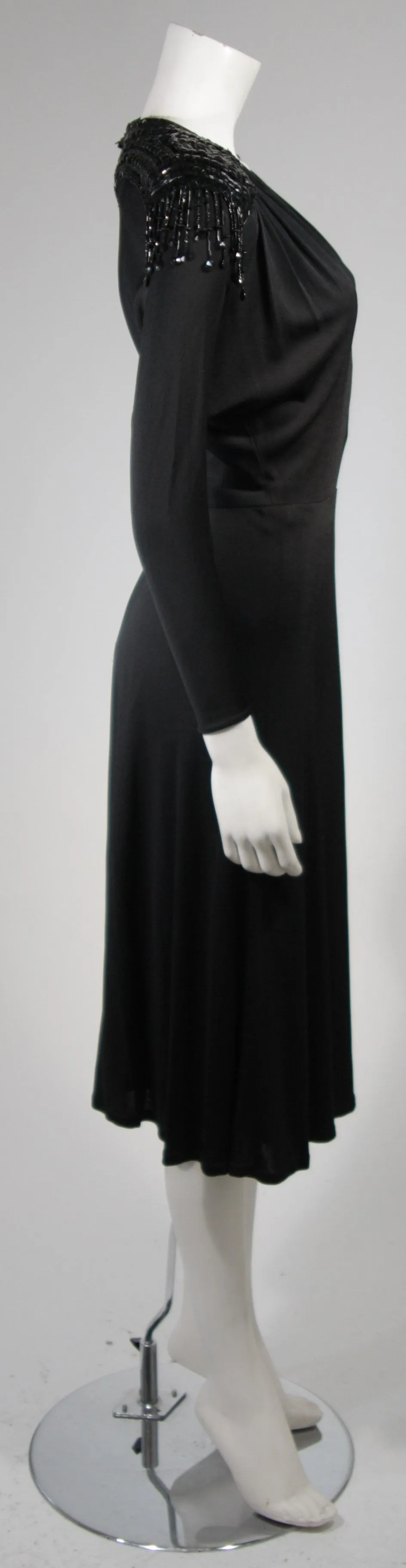 NOLAN MILLER Black Jersey Cocktail Dress Size Small