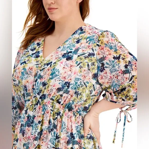 NWT Taylor Floral Boho Dress Plus Size 16 16W 1X Spring Summer Peasant A-Line
