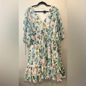 NWT Taylor Floral Boho Dress Plus Size 16 16W 1X Spring Summer Peasant A-Line