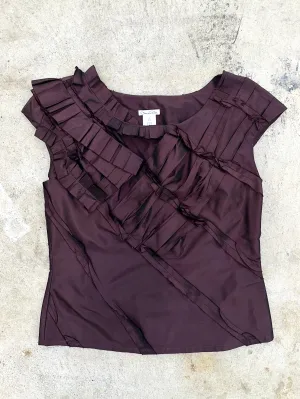 Oscar De La Renta Taffeta Ruched Blouse