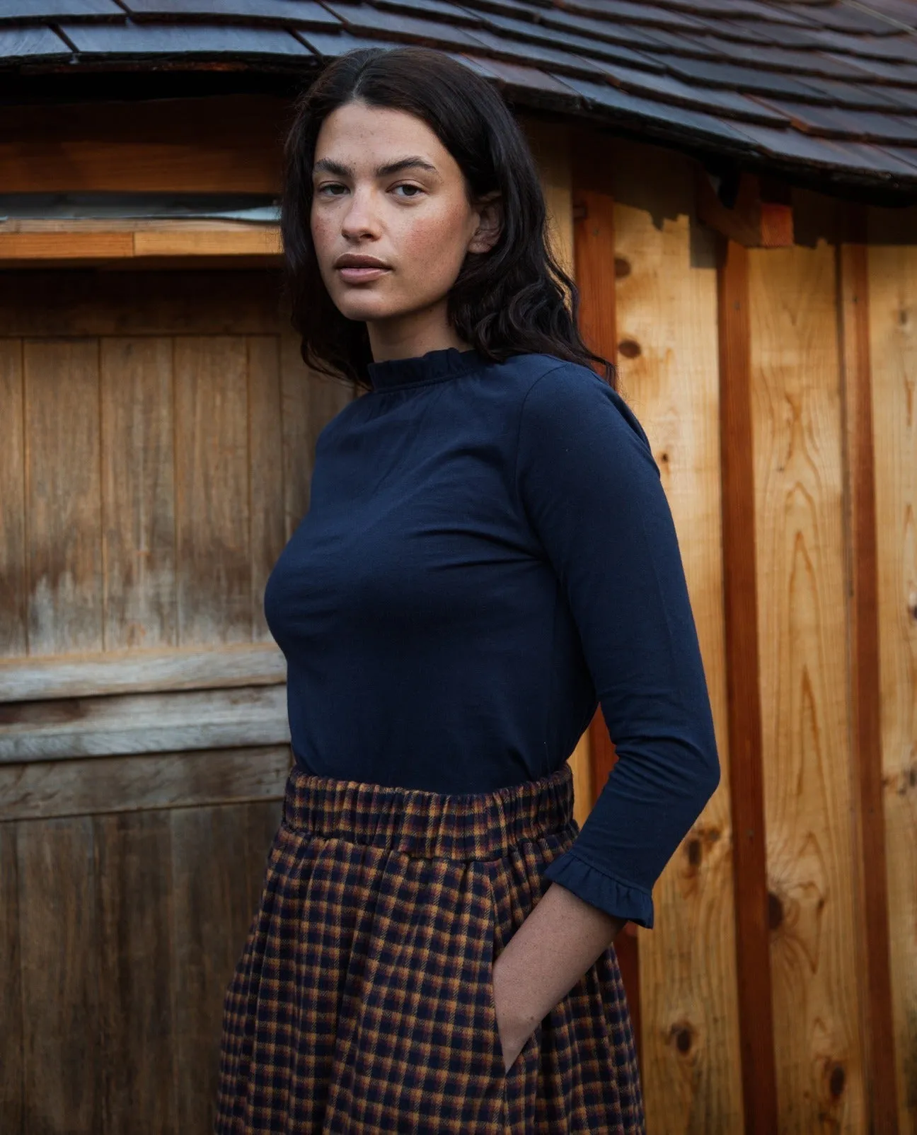 Pearl Organic Cotton Jersey Top in Night Sky