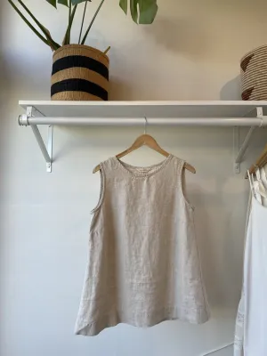Petra Tank in Midweight Linen (Online $165)