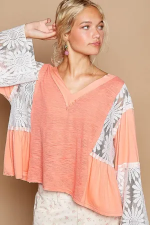 POL Anything But Basic Top- Coral