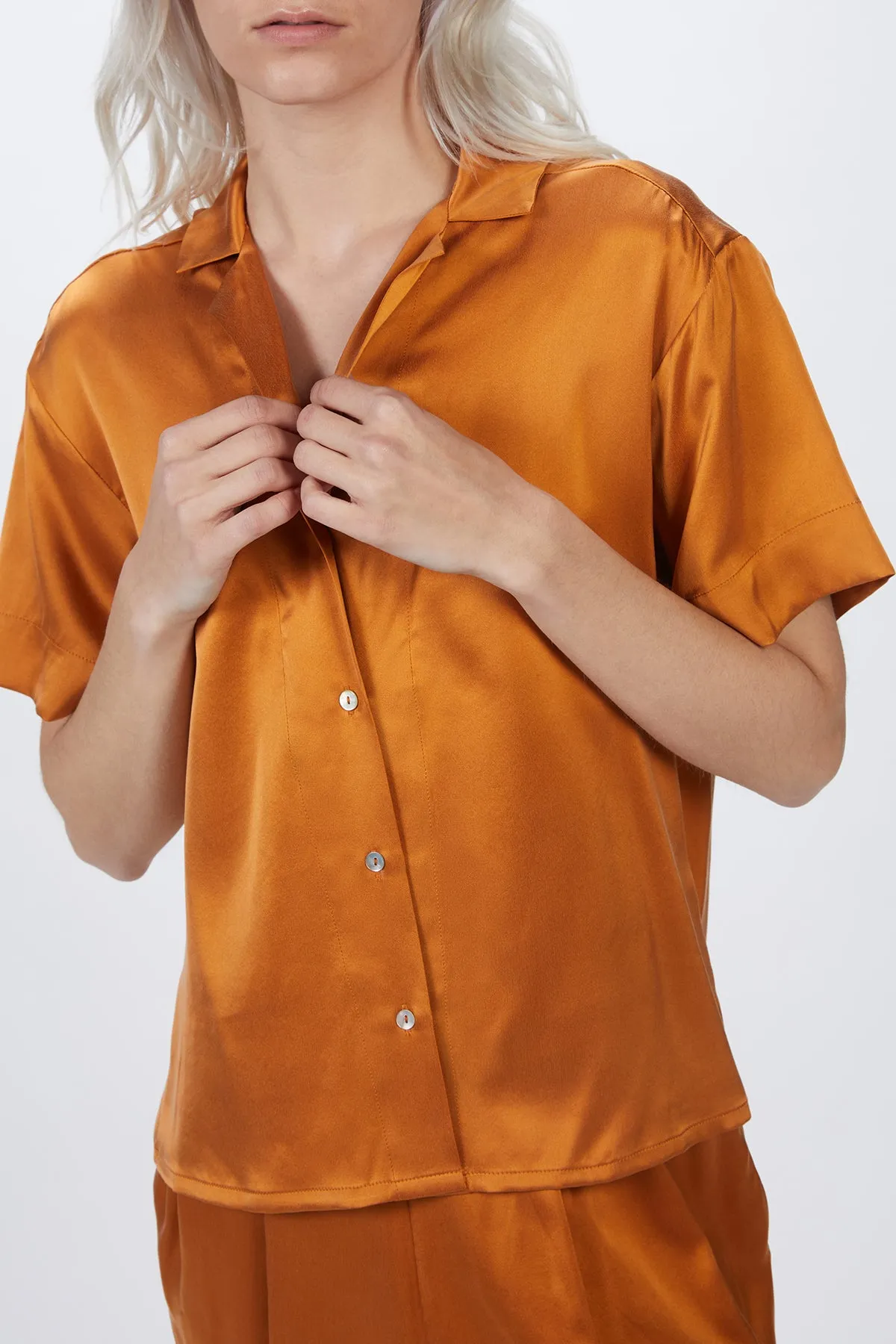 PRAGUE SILK-SATIN SHIRT