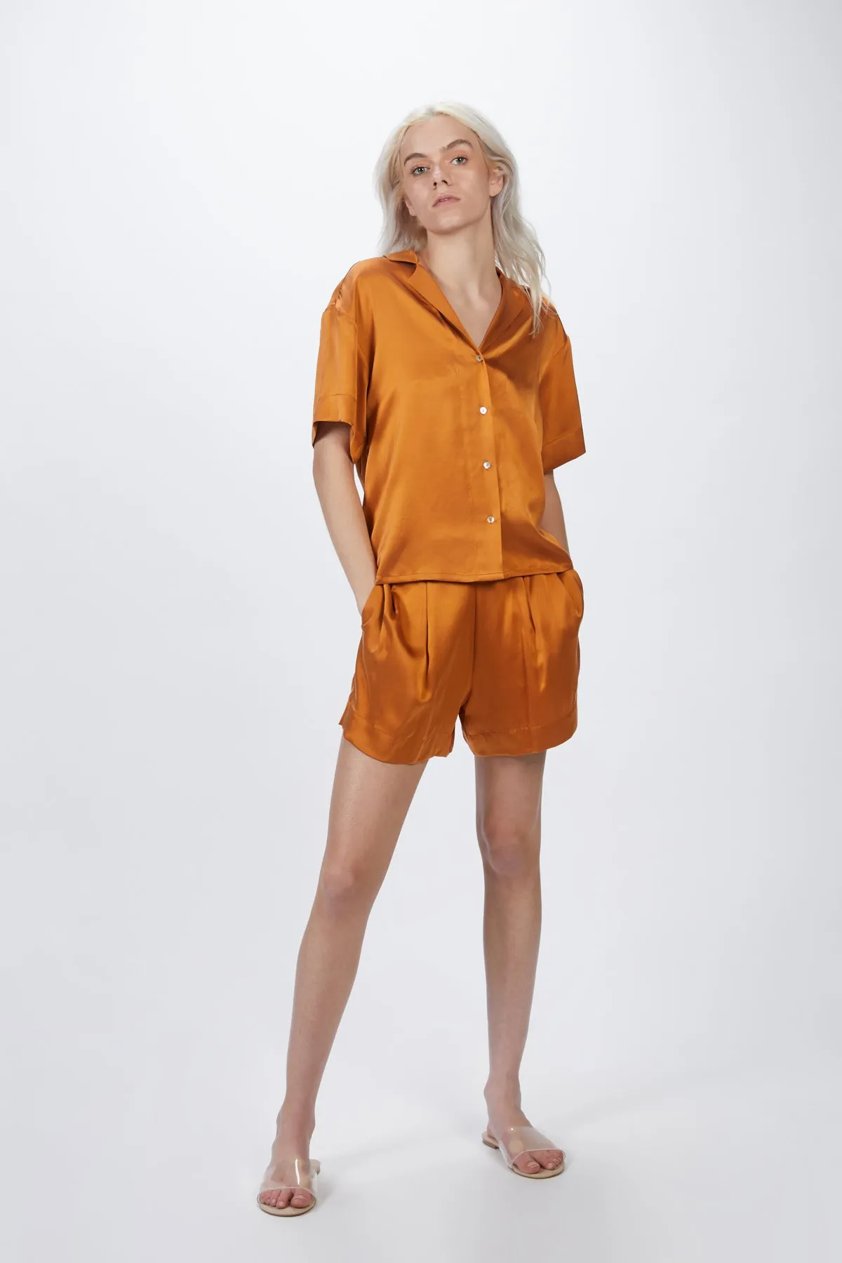 PRAGUE SILK-SATIN SHIRT