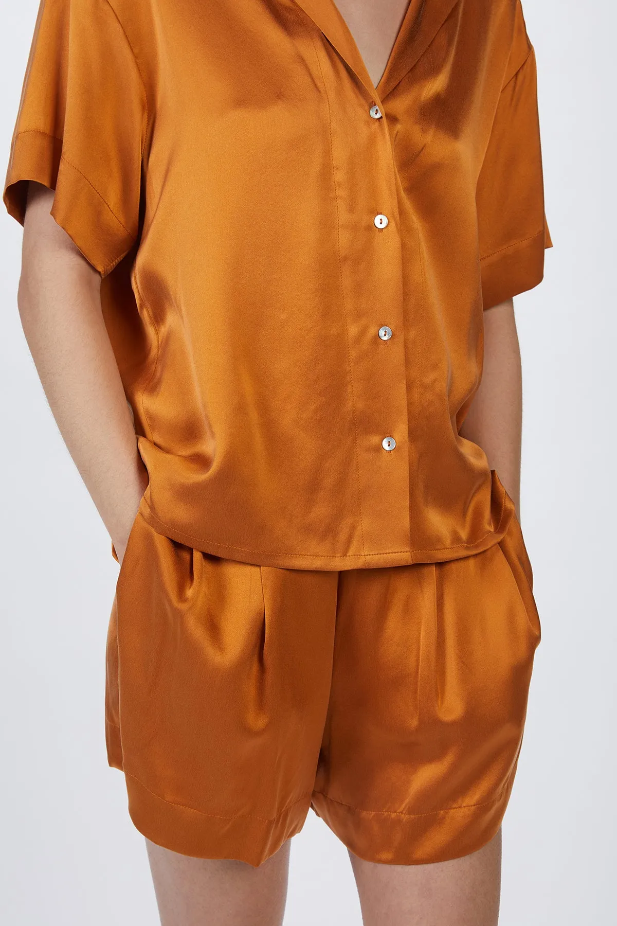 PRAGUE SILK-SATIN SHIRT