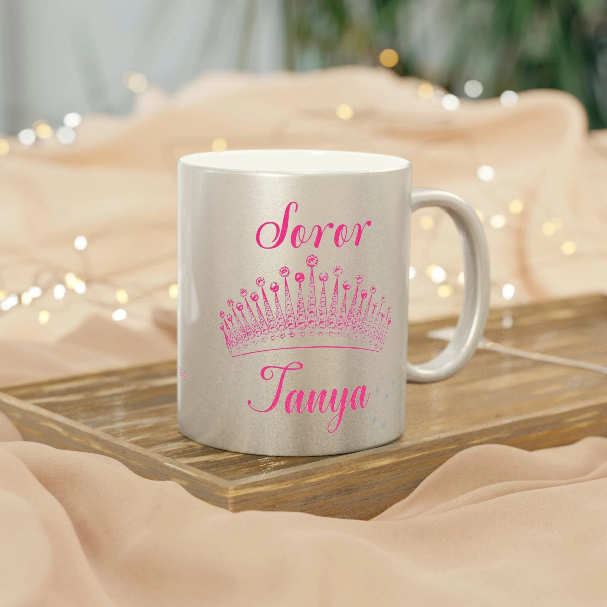 Pretty Girl Personalized Silver Metallic Mug