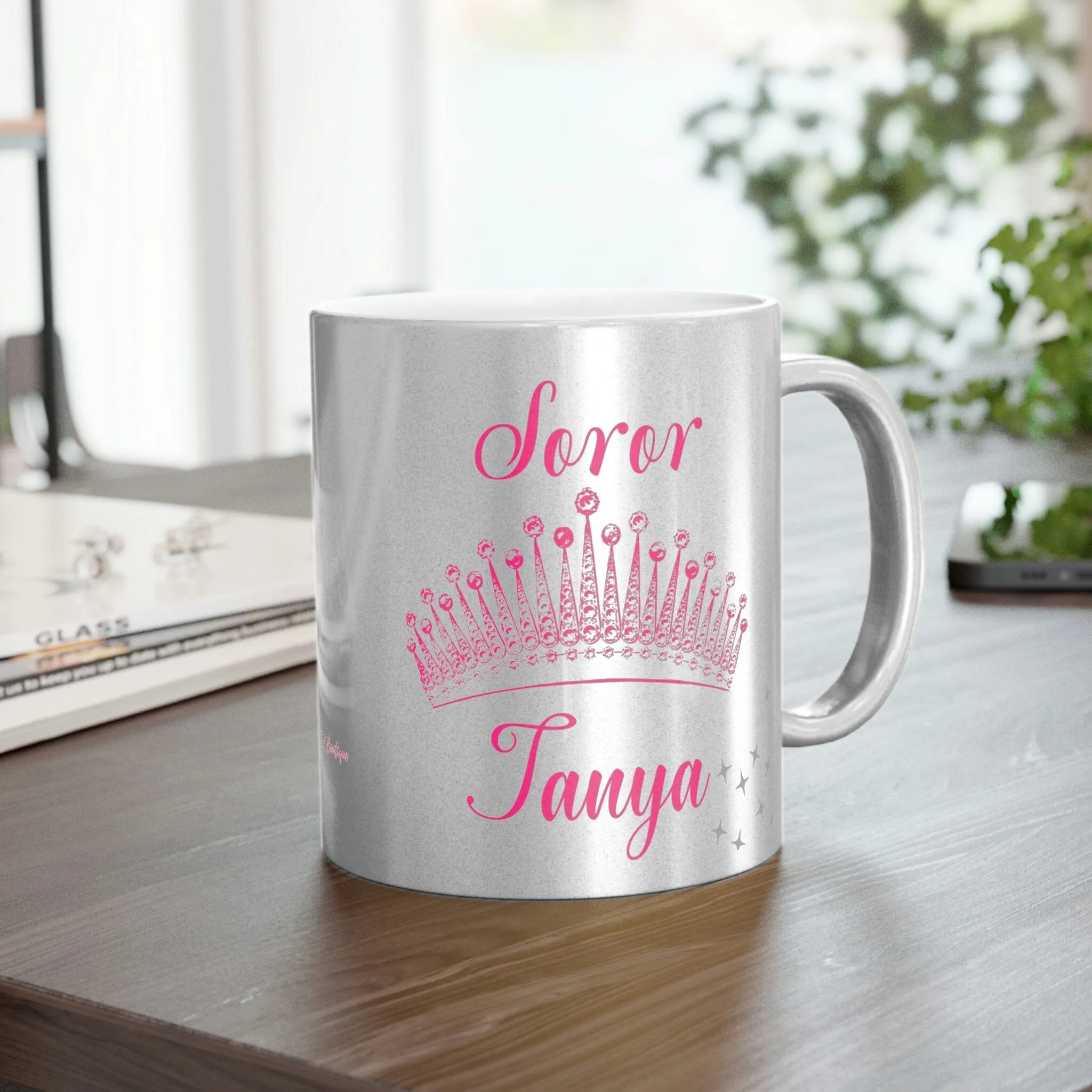Pretty Girl Personalized Silver Metallic Mug