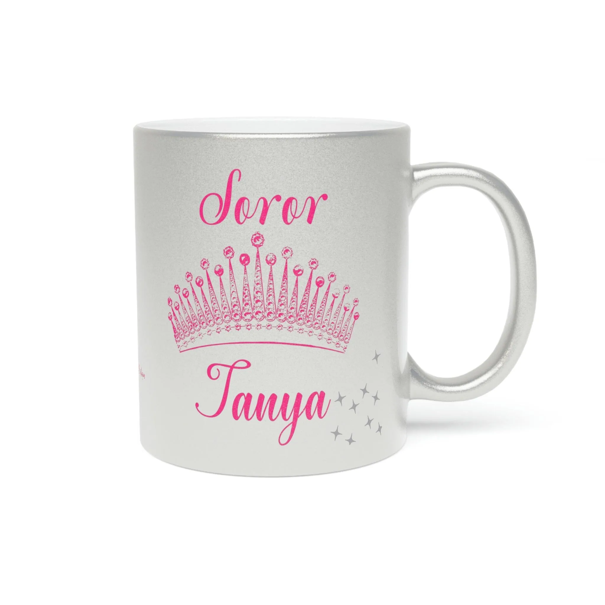 Pretty Girl Personalized Silver Metallic Mug
