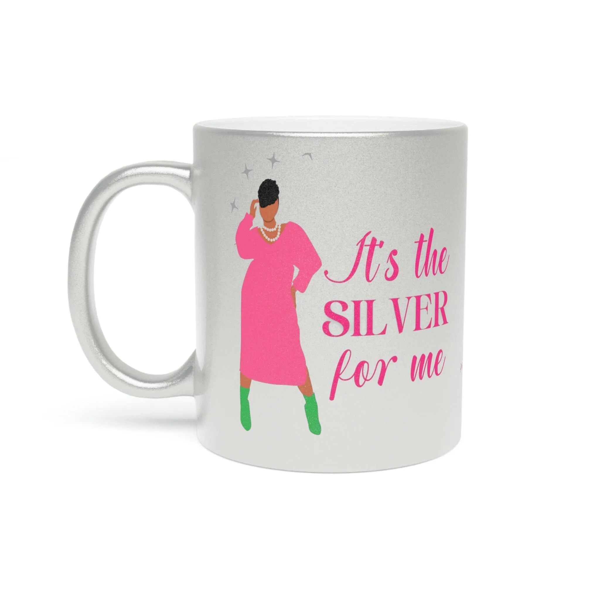 Pretty Girl Personalized Silver Metallic Mug