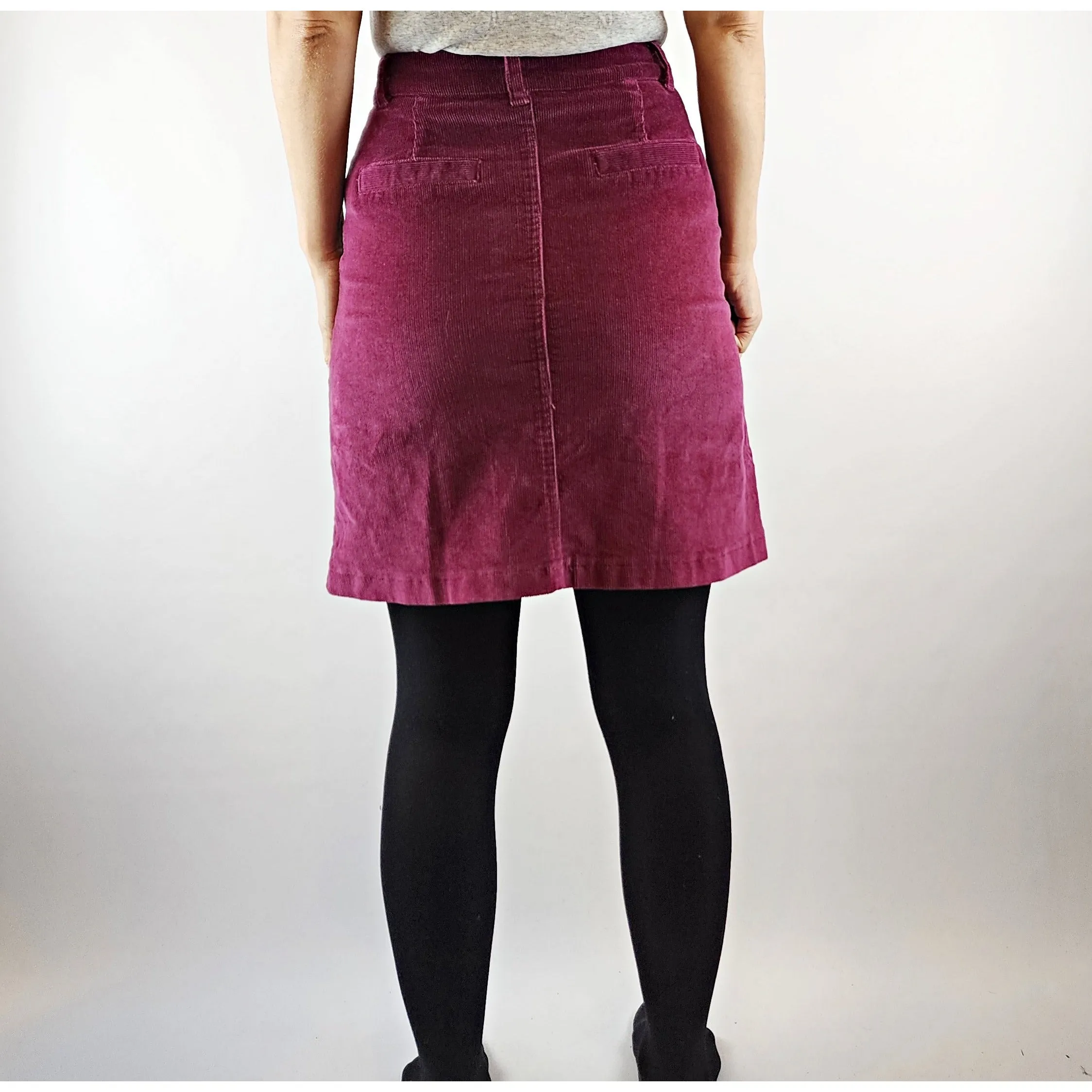Princess Highway plum red thin cord skirt with pockets size 8
