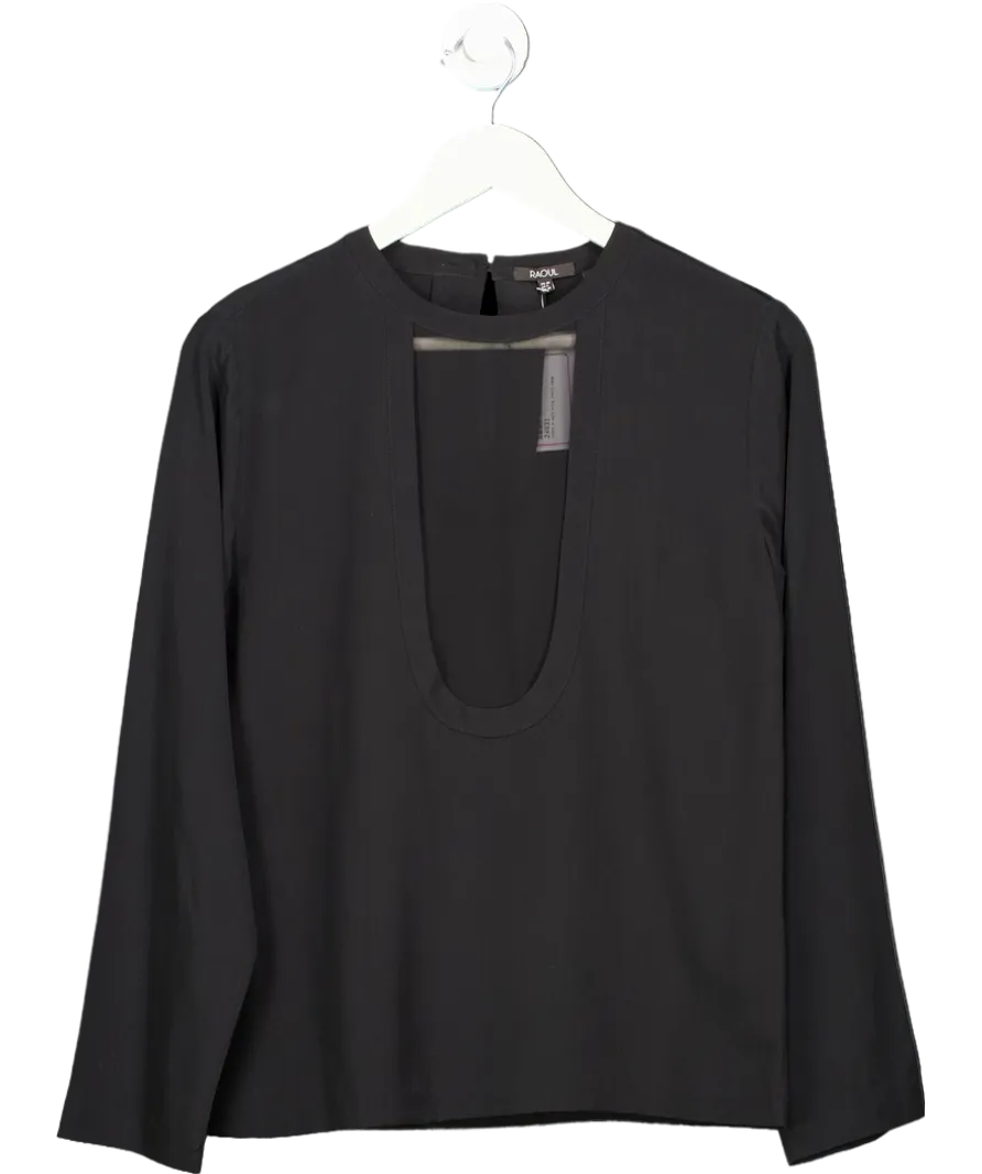 Raoul Black Long Sleeve Silk Blouse UK 10