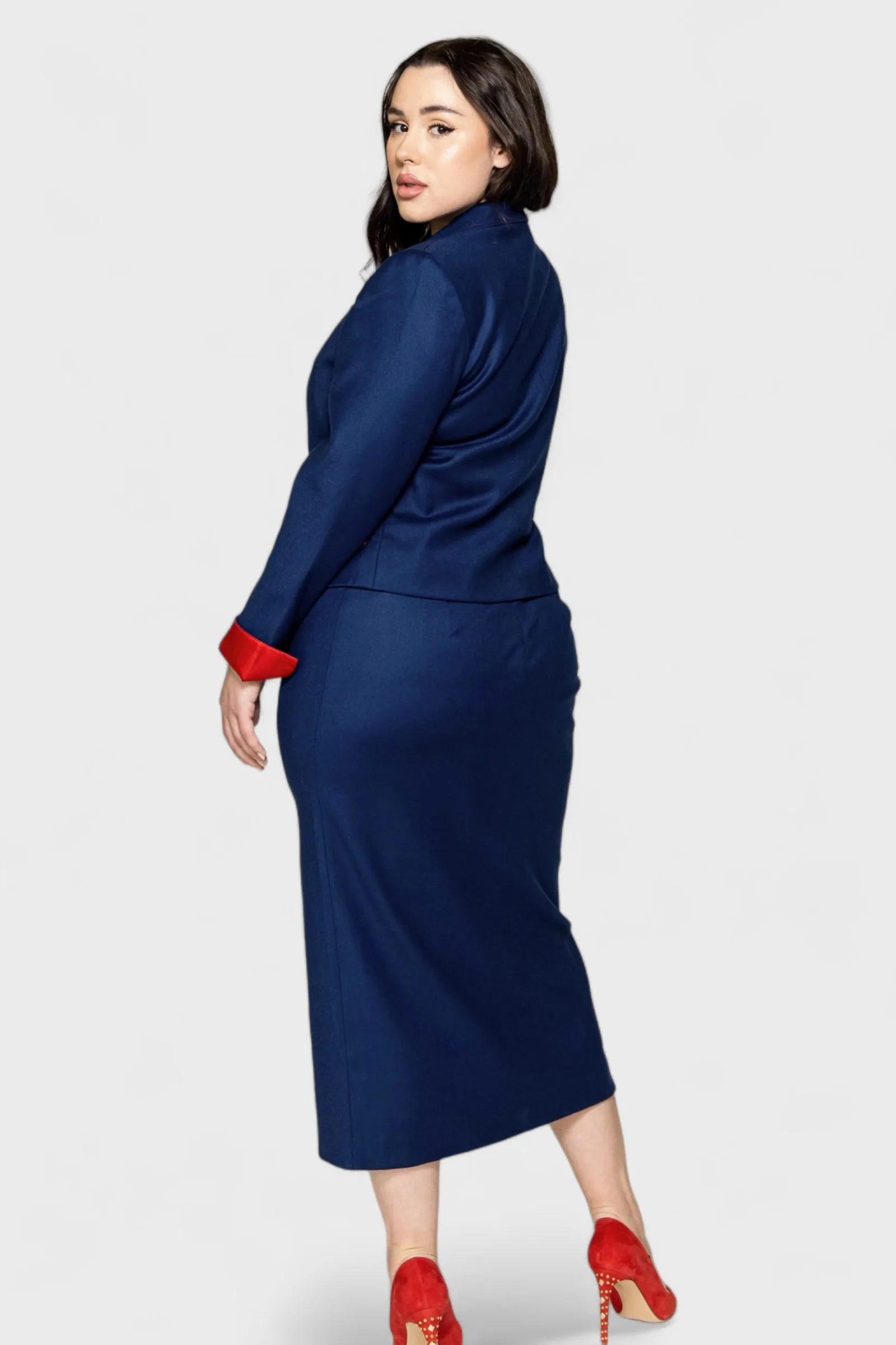 Ravenna Blue Jacket Skirt Set