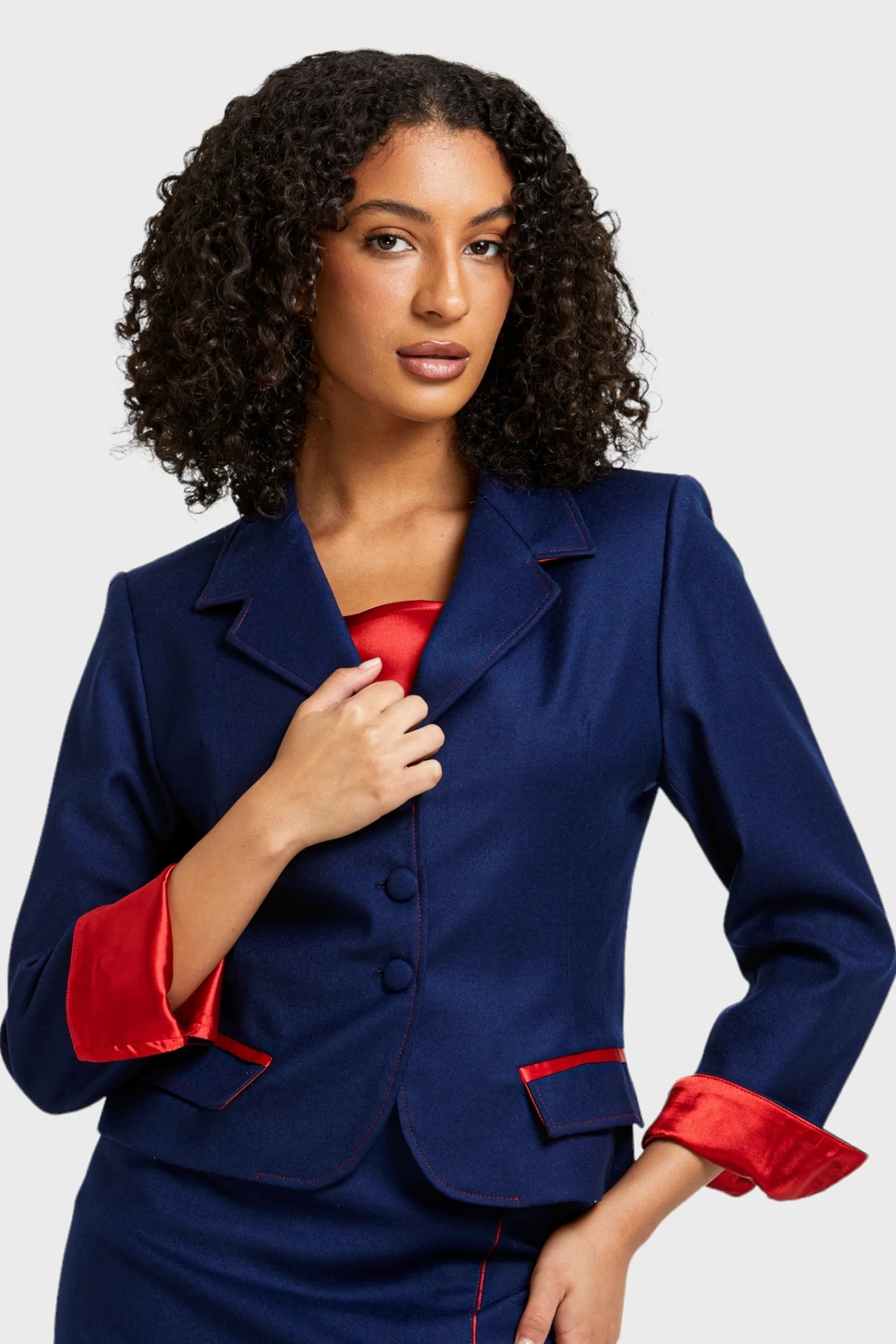 Ravenna Blue Jacket Skirt Set