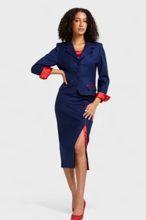 Ravenna Blue Jacket Skirt Set