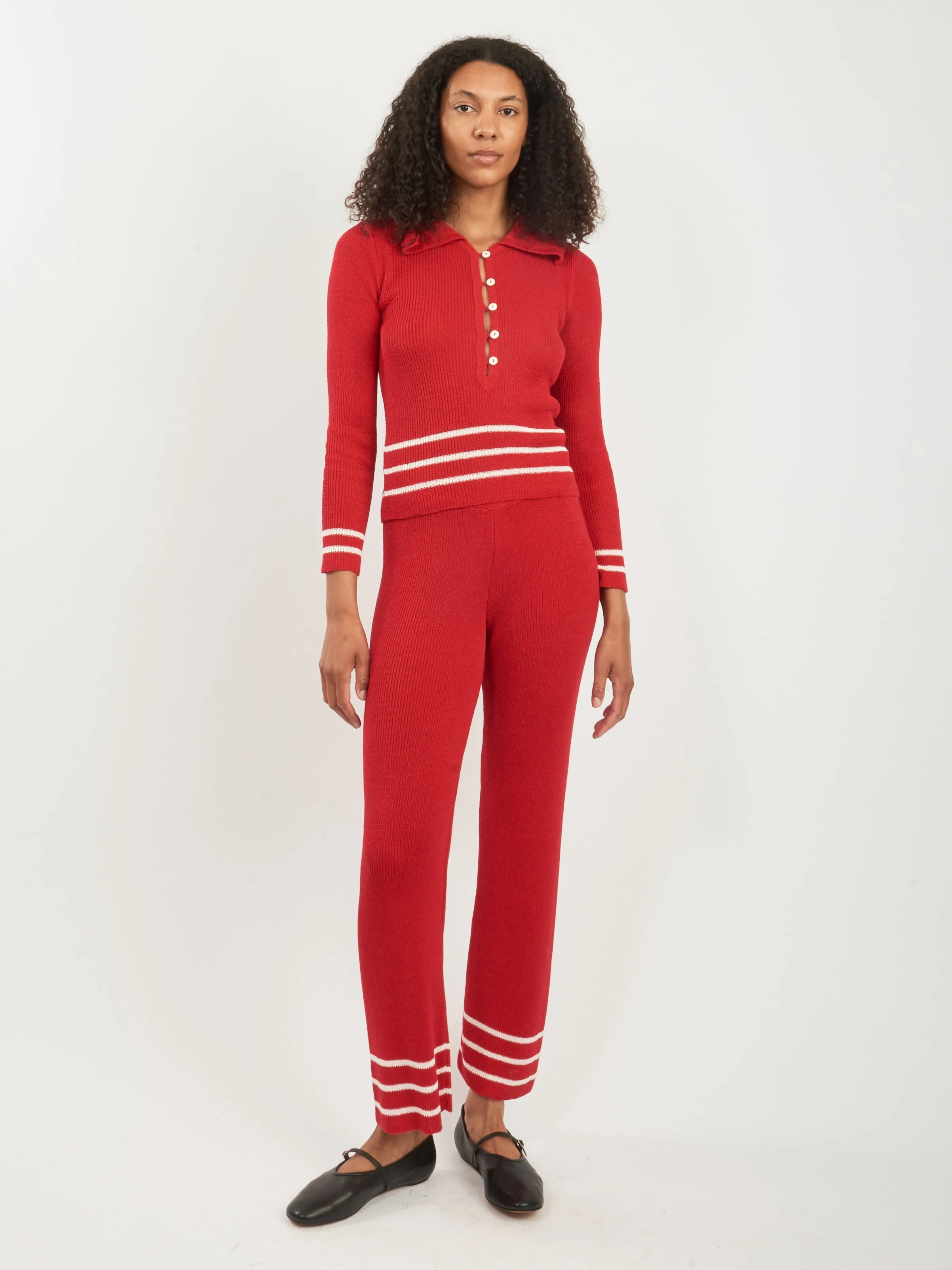 Red Quincy Stripe Polo