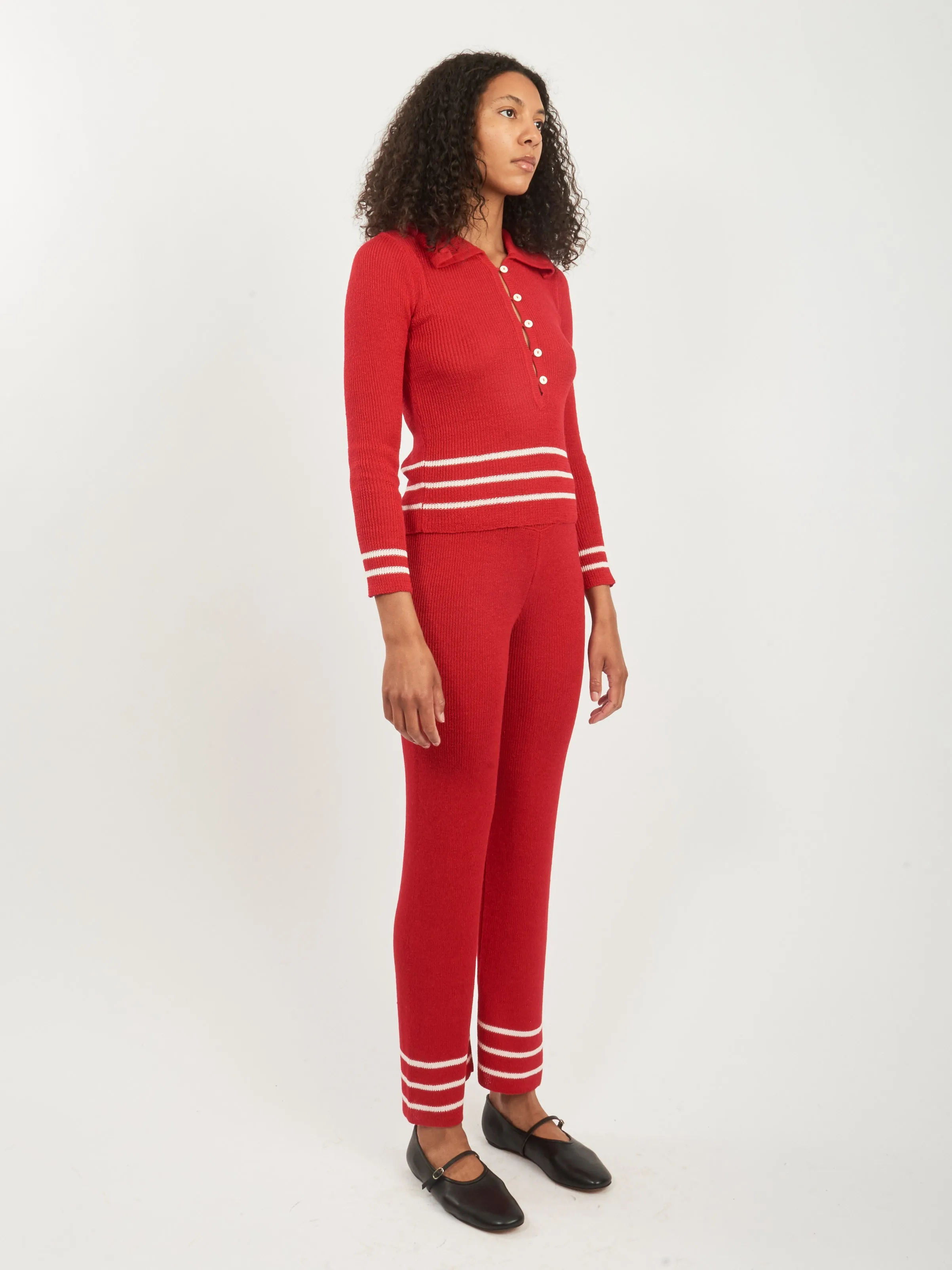 Red Quincy Stripe Polo