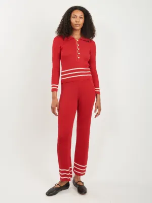 Red Quincy Stripe Polo