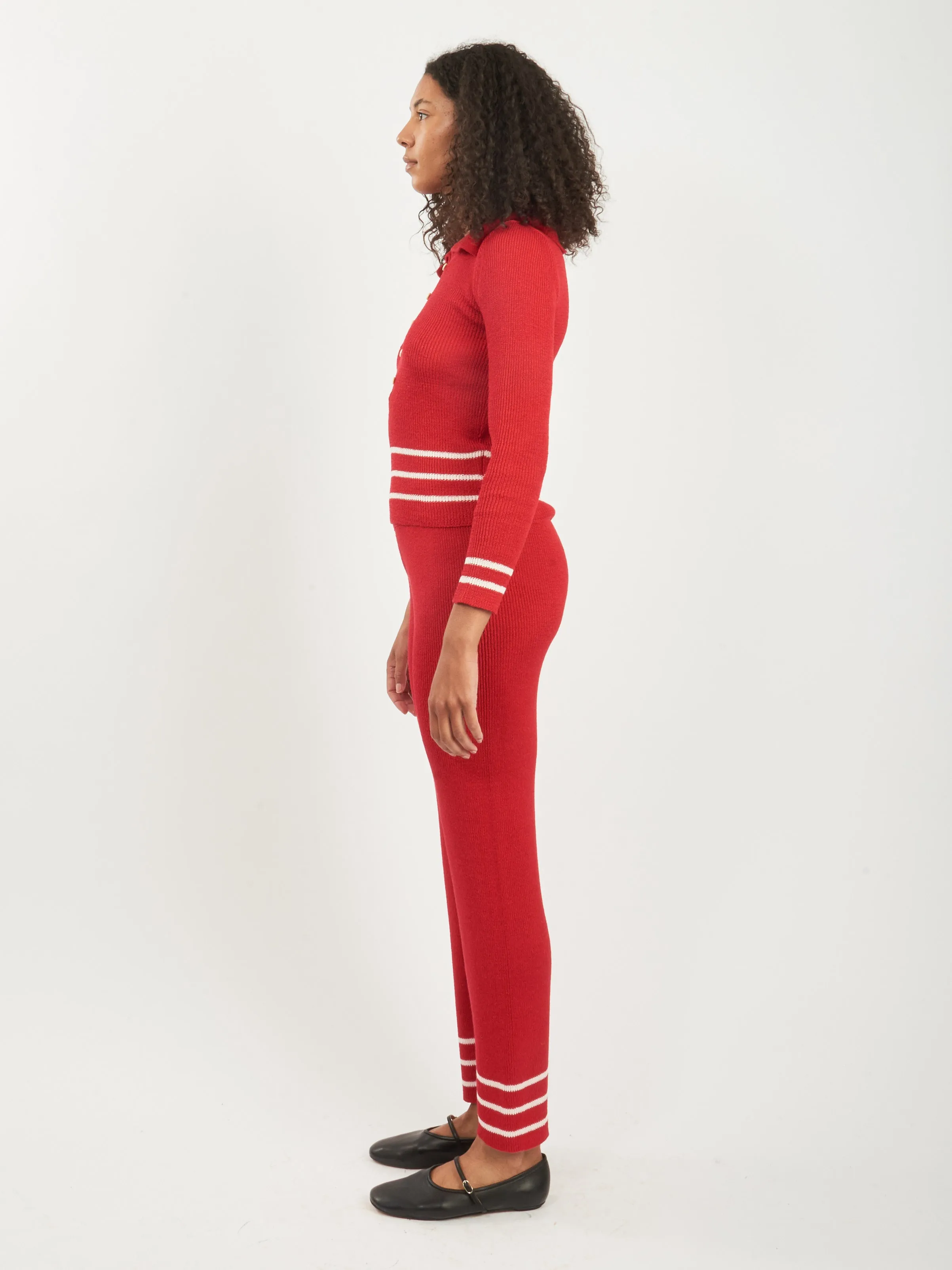 Red Quincy Stripe Polo