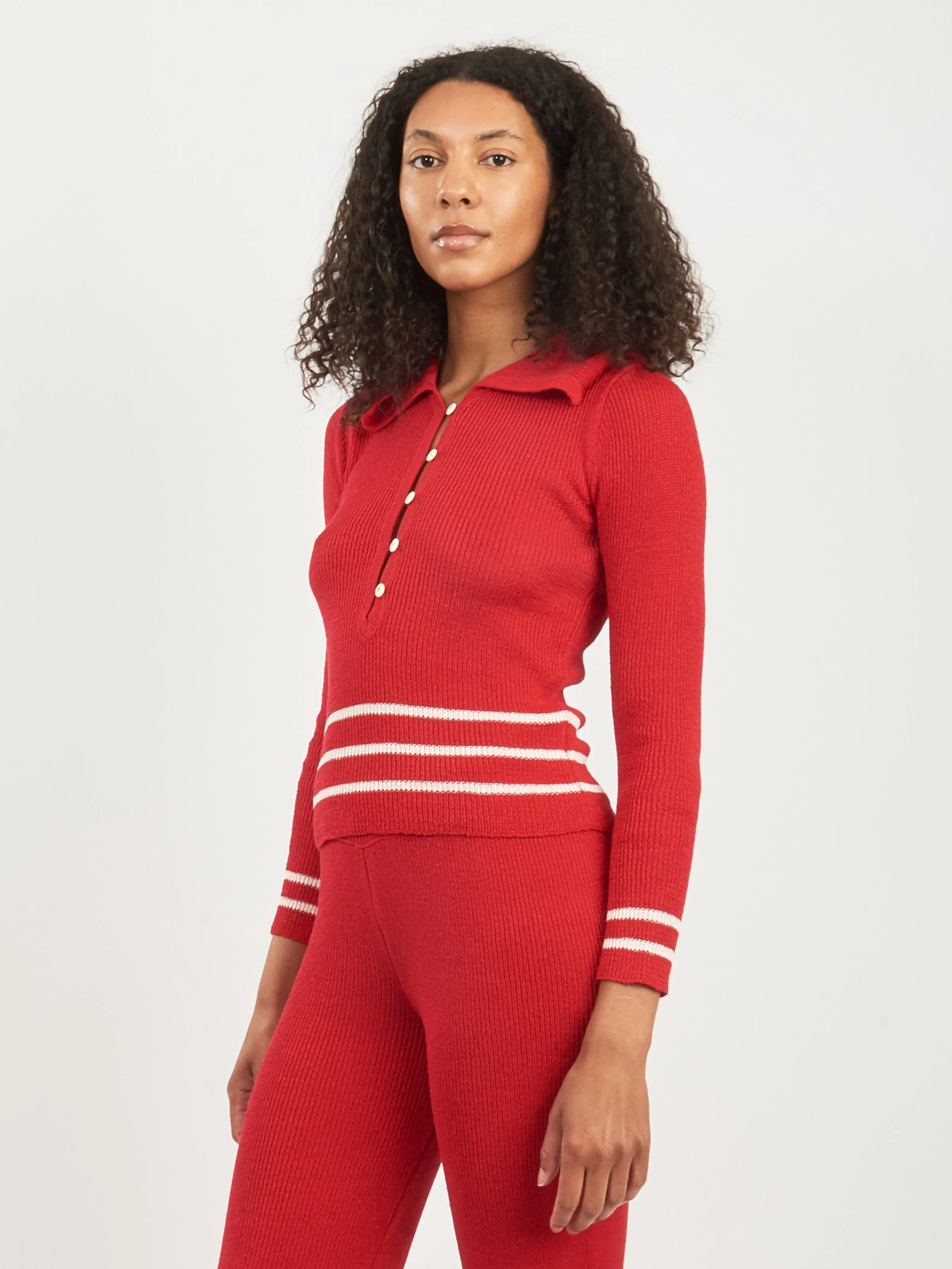 Red Quincy Stripe Polo