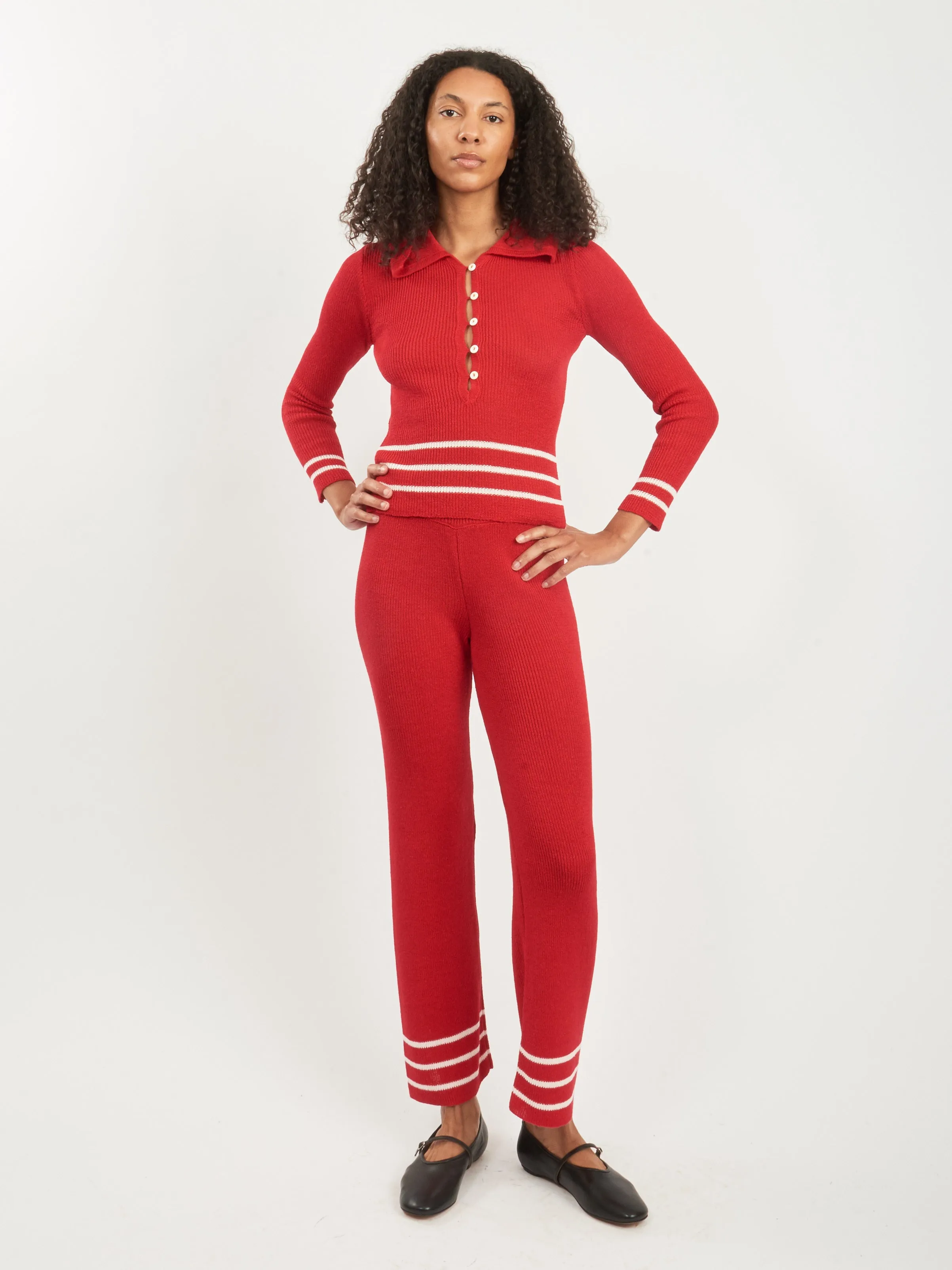Red Quincy Stripe Polo