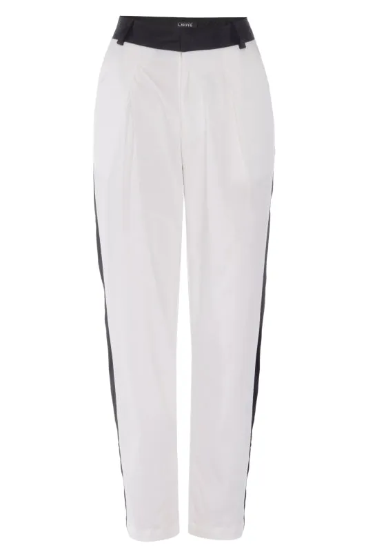 RHODES White Twill Tuxedo Pant
