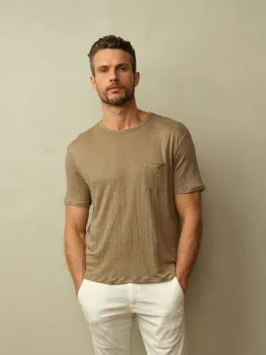 Road to Nowhere - Mens Jackson Linen Pocket Tee - Fatigue
