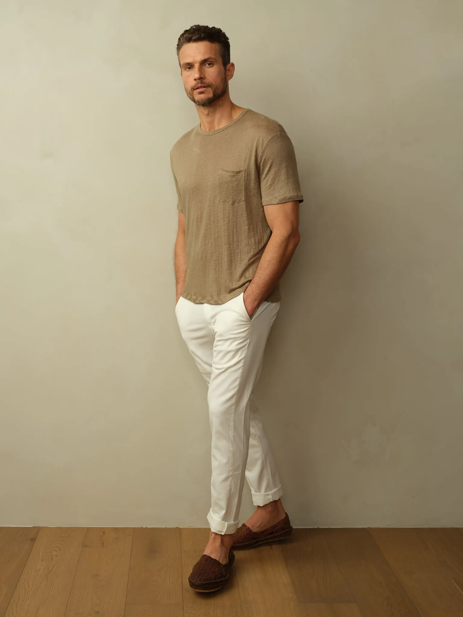 Road to Nowhere - Mens Jackson Linen Pocket Tee - Fatigue