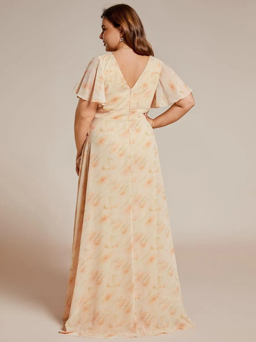 Robe de soirée cocktail volants en mousseline glamour