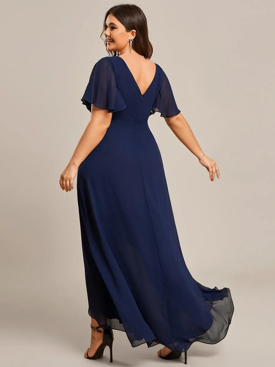 Robe de soirée cocktail volants en mousseline glamour