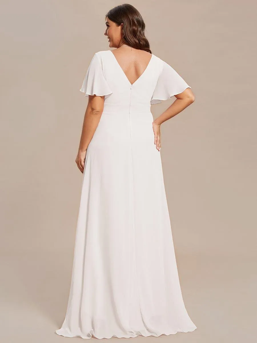 Robe de soirée cocktail volants en mousseline glamour