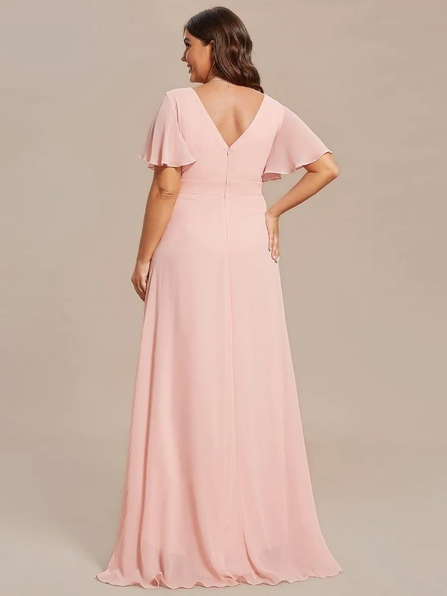 Robe de soirée cocktail volants en mousseline glamour