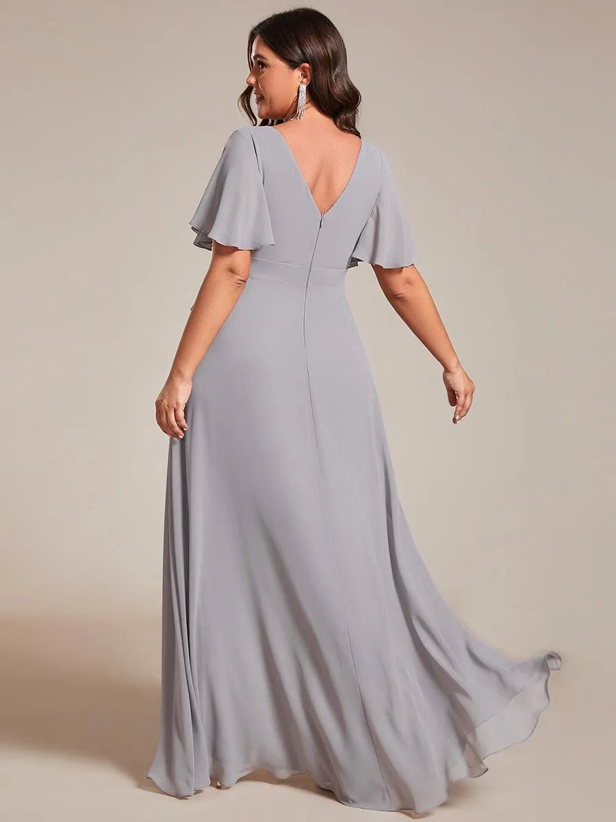 Robe de soirée cocktail volants en mousseline glamour