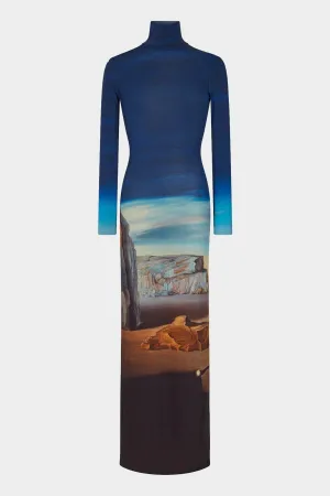 Salvador Dali Long Evening Dress in Ombres Descendantes