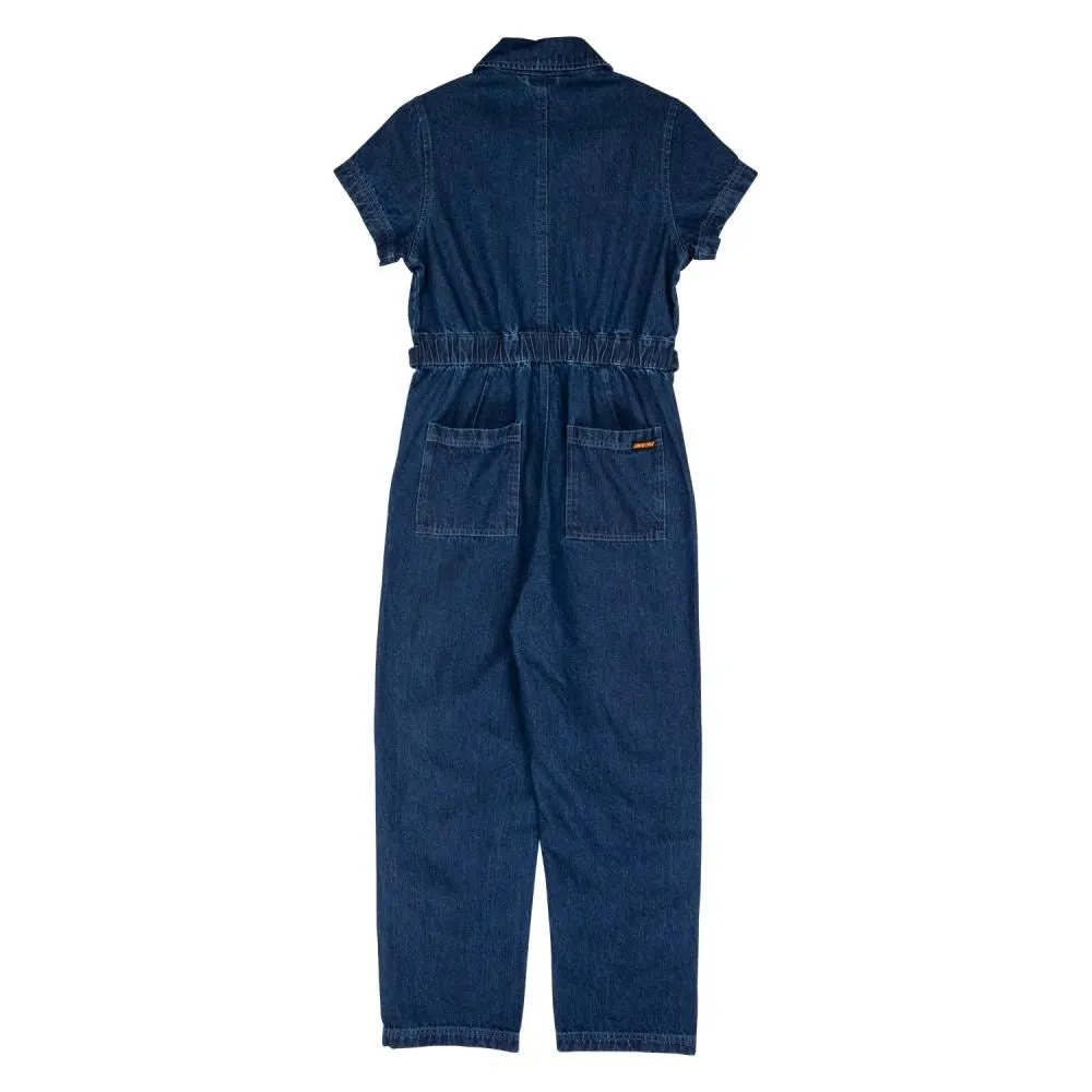 Santa Cruz Womens Jumpsuit Line Up Utility Jumpsuit - Classic Blue Denim