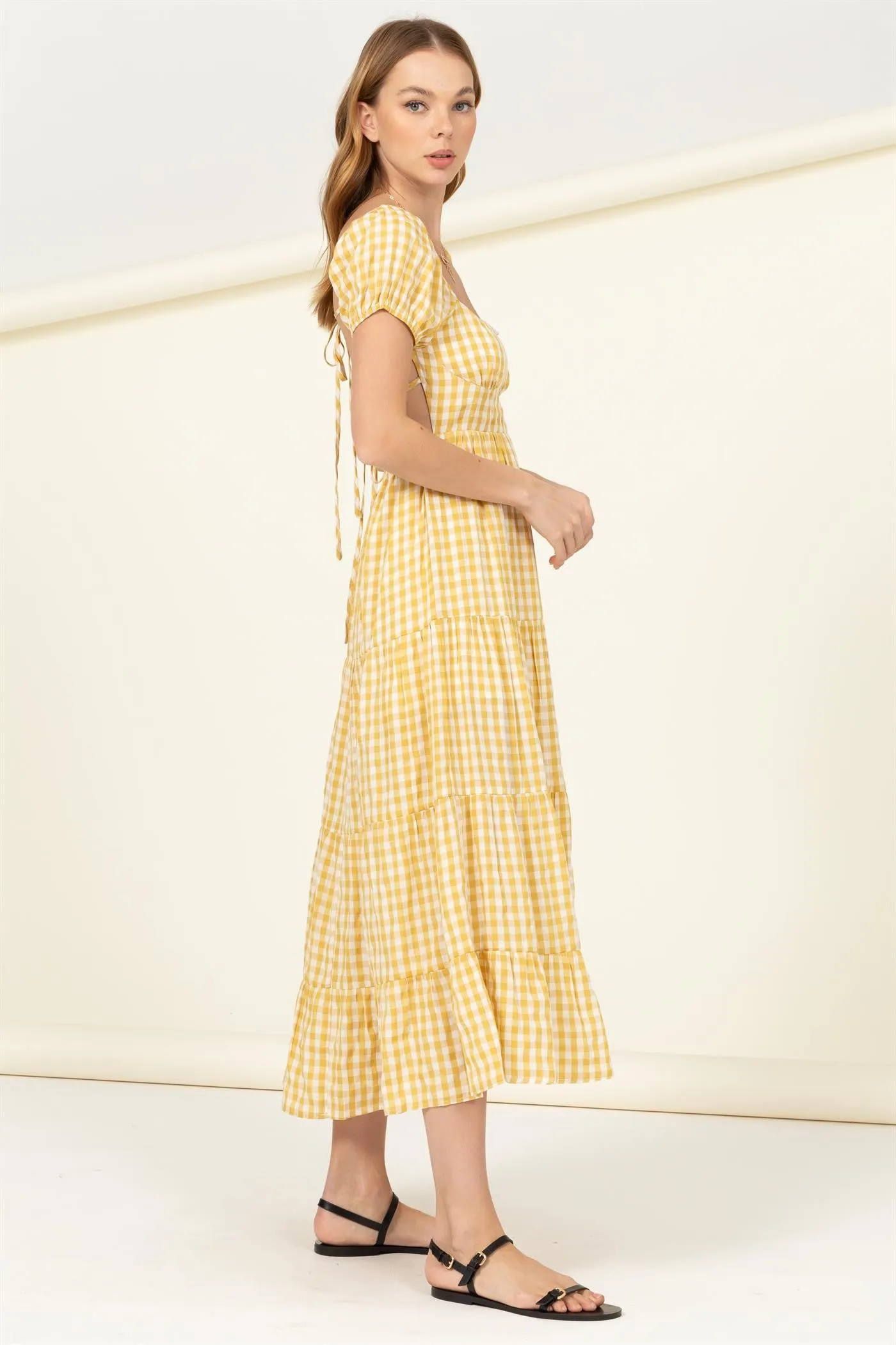 SARAH GINGHAM PRINT DRESS