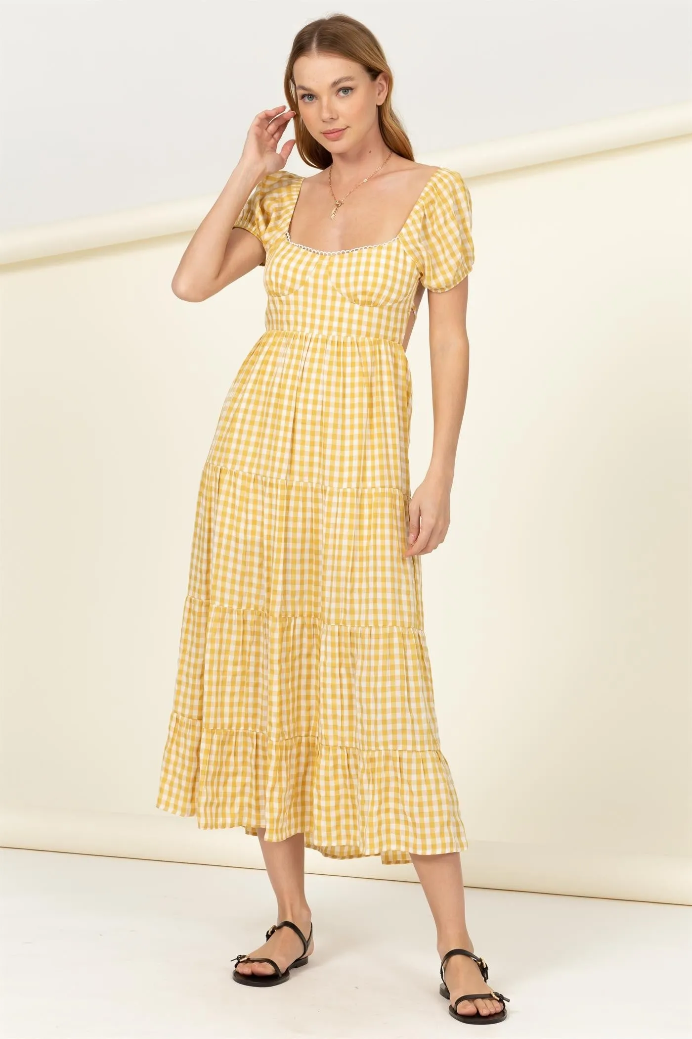 SARAH GINGHAM PRINT DRESS