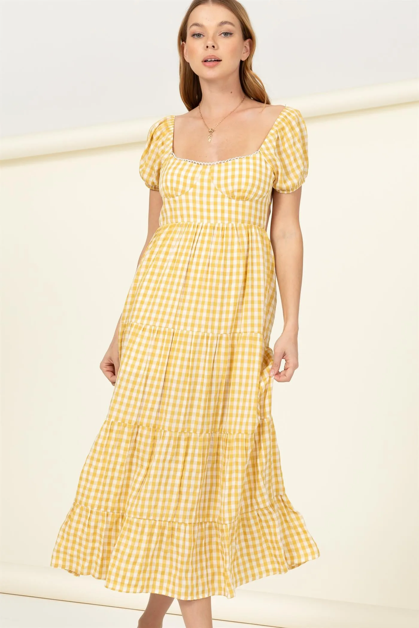 SARAH GINGHAM PRINT DRESS