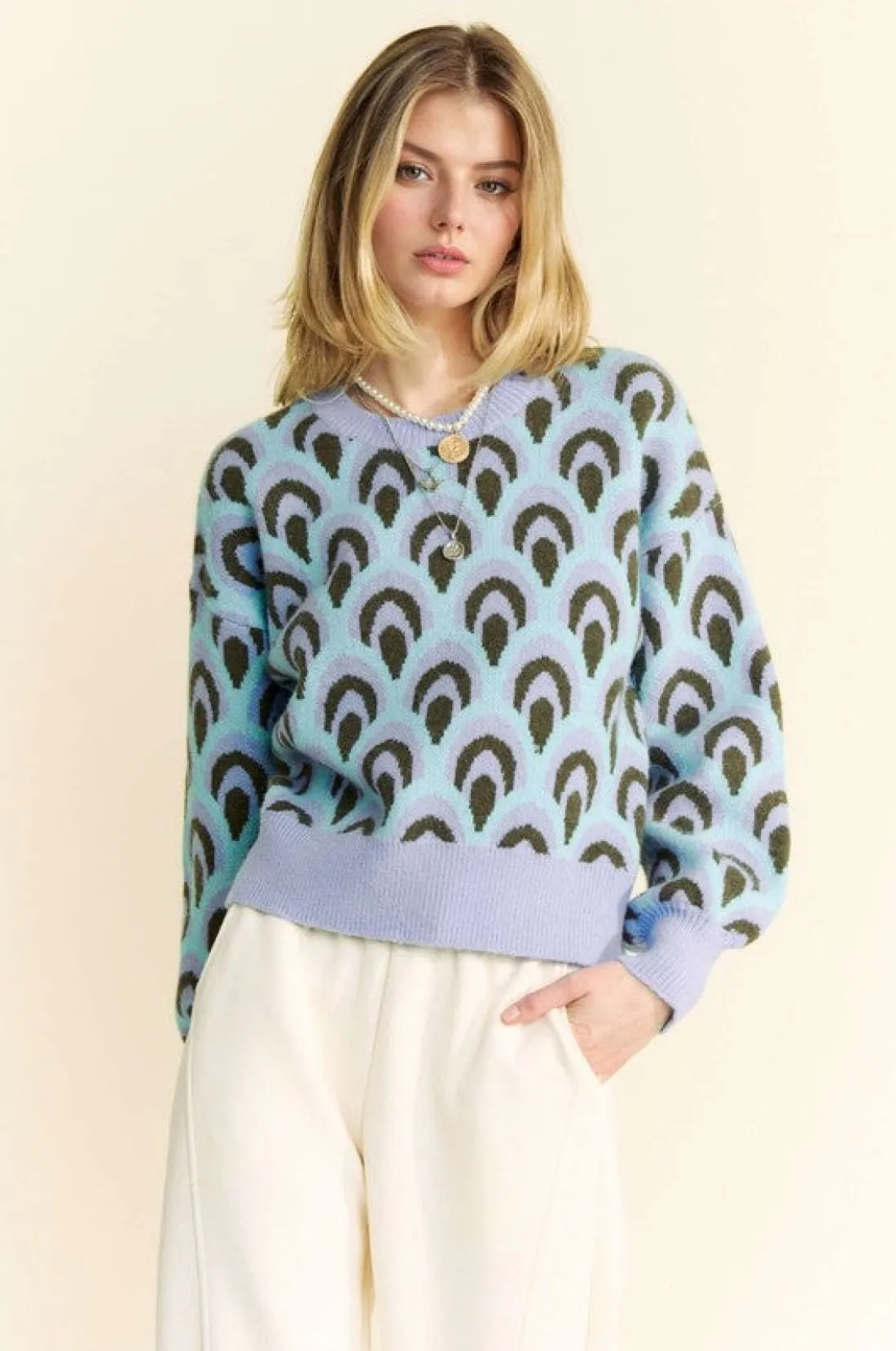 Scale Jacquard Print Sweater