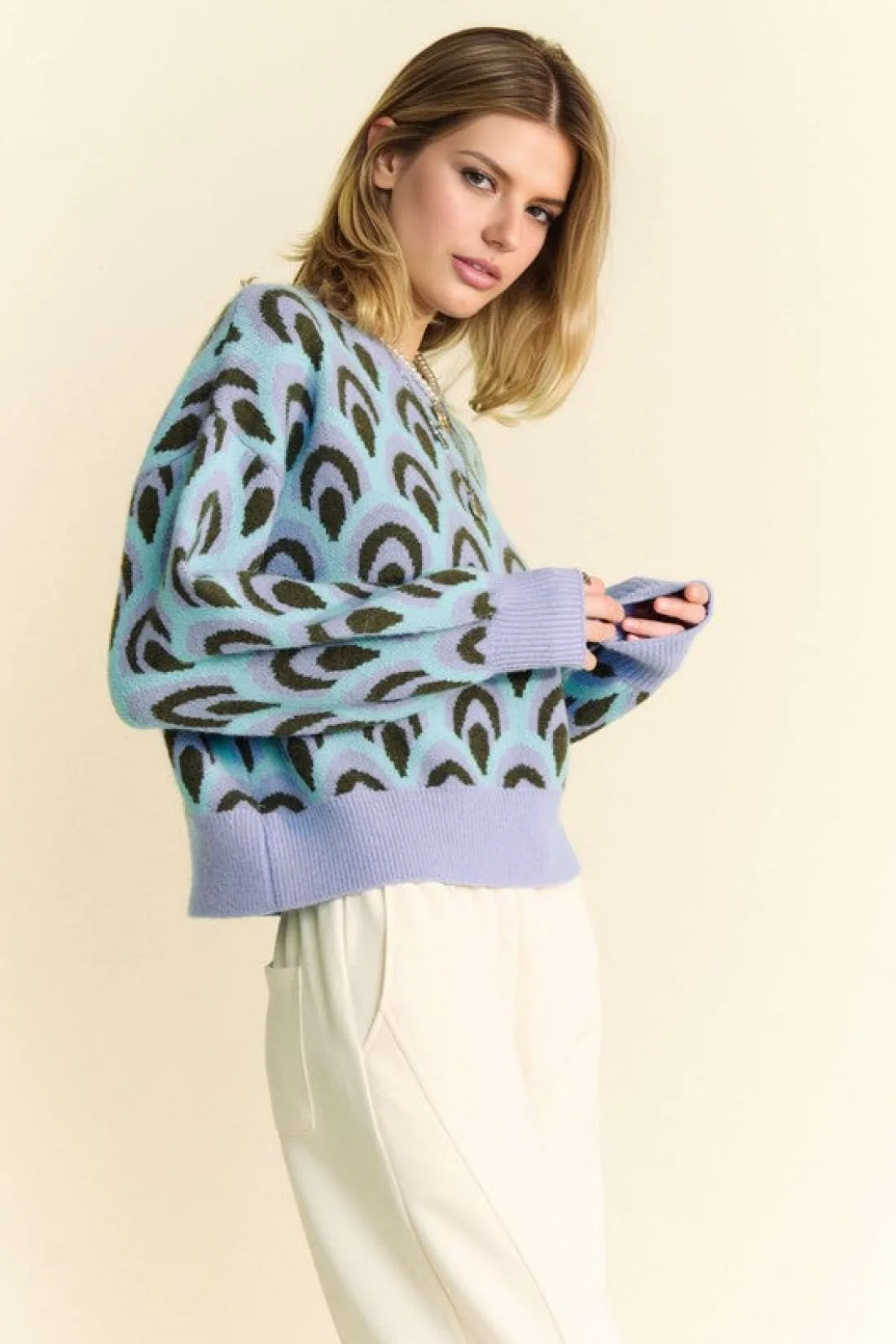 Scale Jacquard Print Sweater