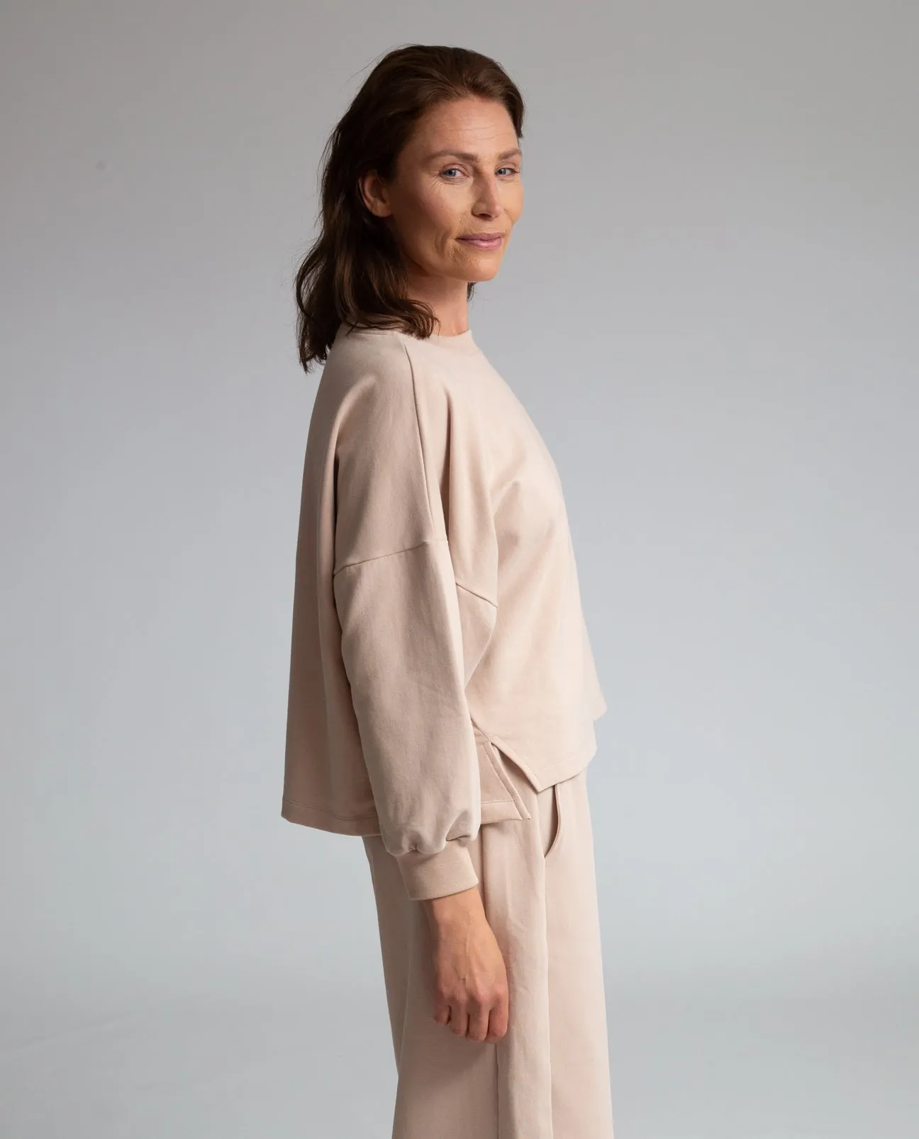 Serenity Organic Cotton Sweatshirt In Crepe